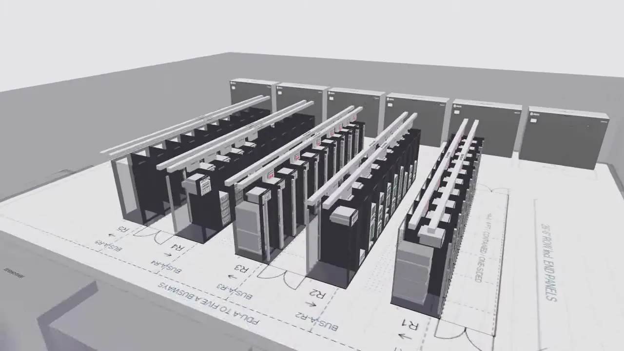 Sentieria's 3D room view of a data hall